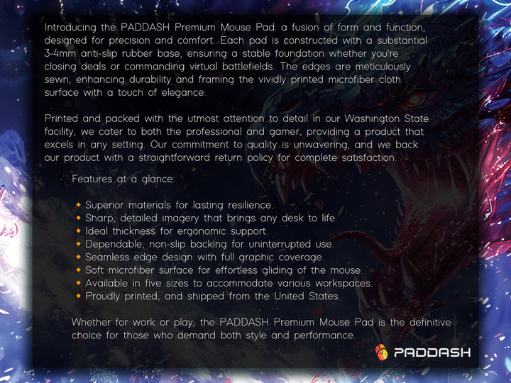 Mystic Nebula Design 5, Desk Pad, Mouse Pad, Desk Mat, Warrior of Light, Stellar Confrontation
