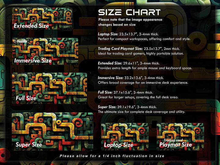 Spiral Genesis Design 3, Desk Pad, Mouse Pad, Desk Mat, Complex Abstract, Turquoise Highlights, Golden Accents
