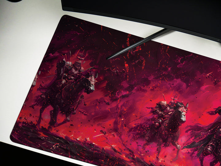 Inferno Elemental Design 2, Desk Pad, Mouse Pad, Desk Mat, Charging Knights, Battle Fury