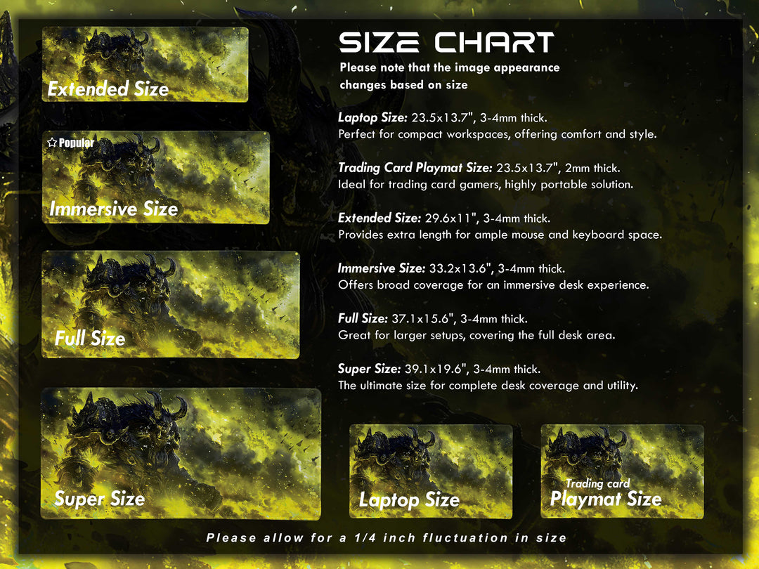 Inferno Elemental Design 5, Desk Pad, Mouse Pad, Desk Mat, Golden Fury, Majestic Charge