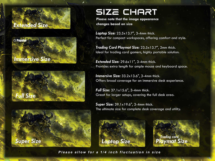 Inferno Elemental Design 5, Desk Pad, Mouse Pad, Desk Mat, Golden Fury, Majestic Charge