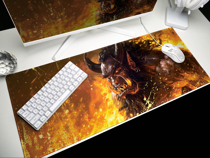Inferno Elemental Design 6, Desk Pad, Mouse Pad, Desk Mat, Fiery Beast, Roaring Flame