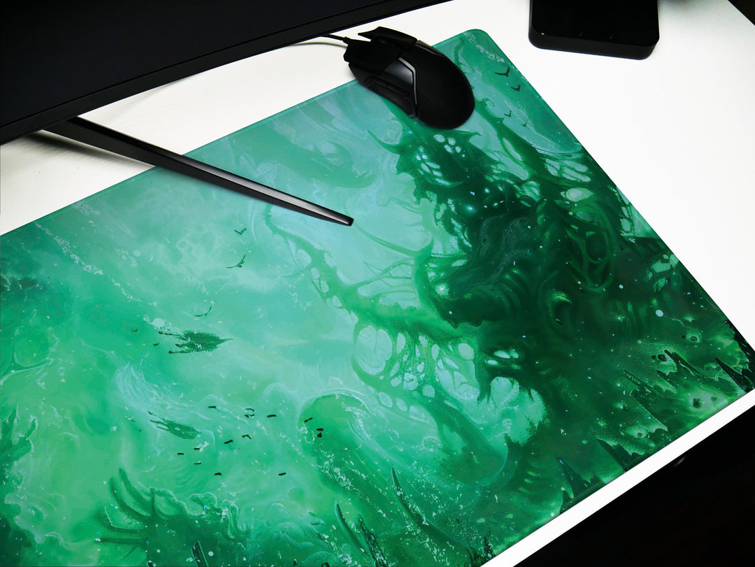 Eldritch Inferno Design 2, Desk Pad, Mouse Pad, Desk Mat, Alien Vortex, Mysterious Depths