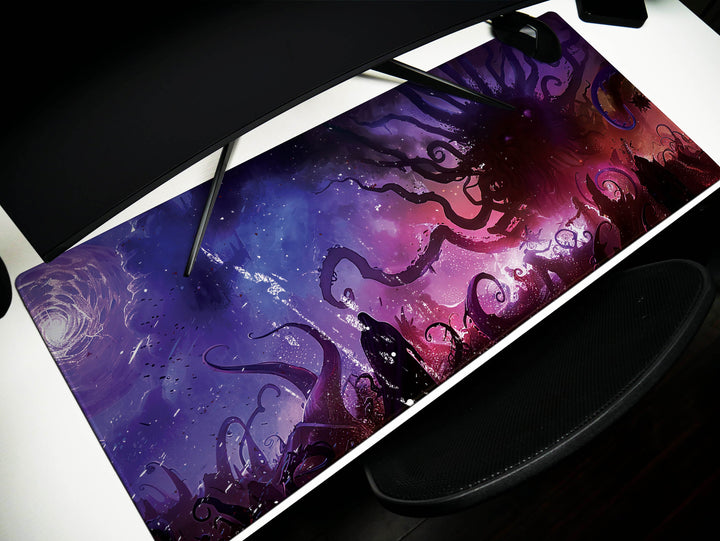 Eldritch Inferno Design 6, Desk Pad, Mouse Pad, Desk Mat, Galactic Whirlpool, Nebulous Art
