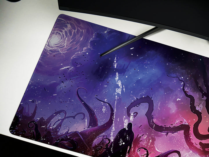 Eldritch Inferno Design 6, Desk Pad, Mouse Pad, Desk Mat, Galactic Whirlpool, Nebulous Art