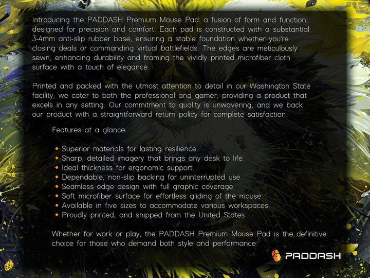 Mighty Bear Guardians Design 1, Desk Pad, Mouse Pad, Desk Mat, Powerful Bear Artwork, Dynamic Splatter, Bold Colors