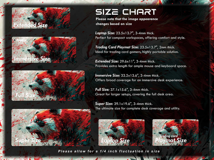 Mighty Bear Guardians Design 4, Desk Pad, Mouse Pad, Desk Mat, Fiery Bear Roar, Explosive Red and White, Dynamic Energy