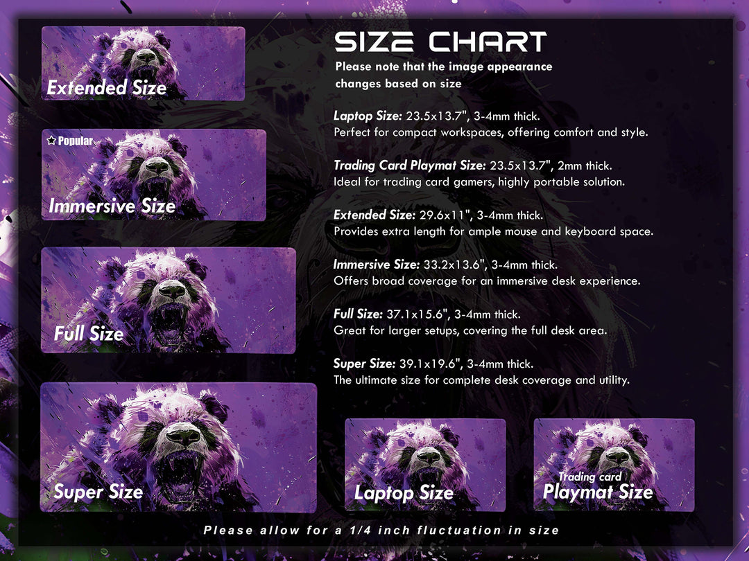Mighty Bear Guardians Design 6, Desk Pad, Mouse Pad, Desk Mat, Regal Bear Roar, Vibrant Purple Hues, Dynamic Art