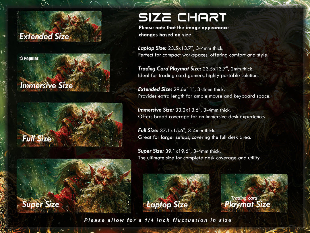 Ancient Forest Shaman, Desk Pad, Mouse Pad, Desk Mat, Elder Elf, Enchanted Woods, Mystical Artwork, Vibrant Red and Green