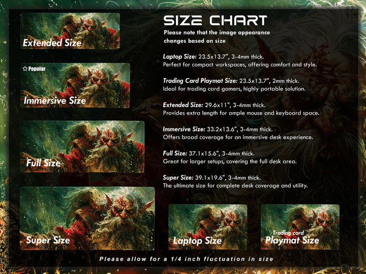 Ancient Forest Shaman, Desk Pad, Mouse Pad, Desk Mat, Elder Elf, Enchanted Woods, Mystical Artwork, Vibrant Red and Green