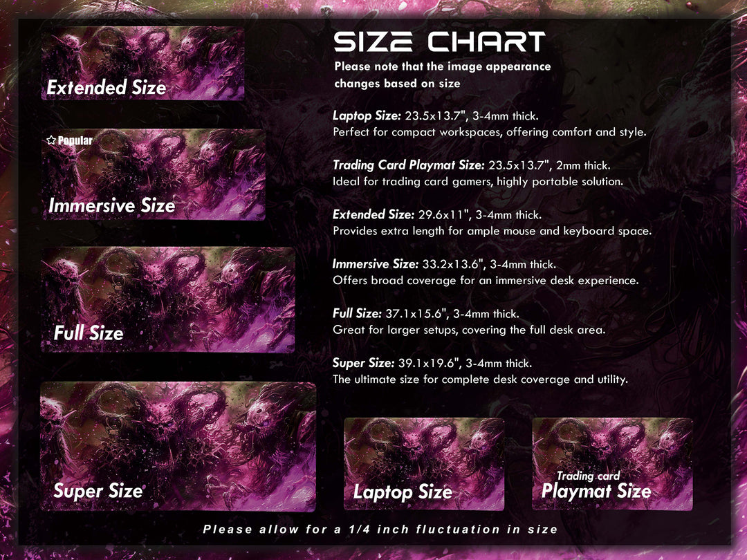 Demonic Triad, Desk Pad, Mouse Pad, Desk Mat, Sinister Purple and Black, Three-Headed Monster, Intense Fantasy Artwork