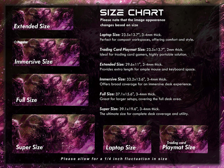 Demonic Triad, Desk Pad, Mouse Pad, Desk Mat, Sinister Purple and Black, Three-Headed Monster, Intense Fantasy Artwork