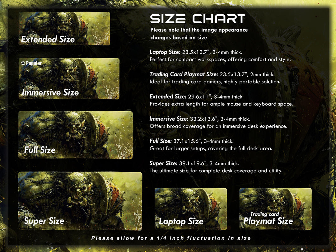 Savage Orc Warlord, Desk Pad, Mouse Pad, Desk Mat, Green-Skinned Brute, War-Torn Battleground, Epic Fantasy, Orc Warrior