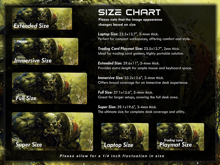 Savage Orc Warlord, Desk Pad, Mouse Pad, Desk Mat, Green-Skinned Brute, War-Torn Battleground, Epic Fantasy, Orc Warrior