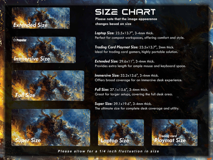 Molten Fury Beast, Desk Pad, Mouse Pad, Desk Mat, Fiery Giant, Lava-Infused Armor, Fantasy Battle, Unleashed Power