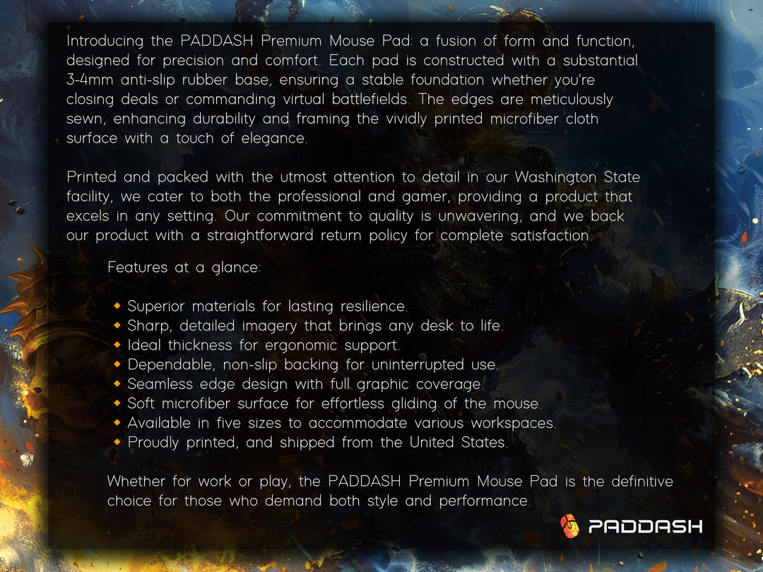 Molten Fury Beast, Desk Pad, Mouse Pad, Desk Mat, Fiery Giant, Lava-Infused Armor, Fantasy Battle, Unleashed Power