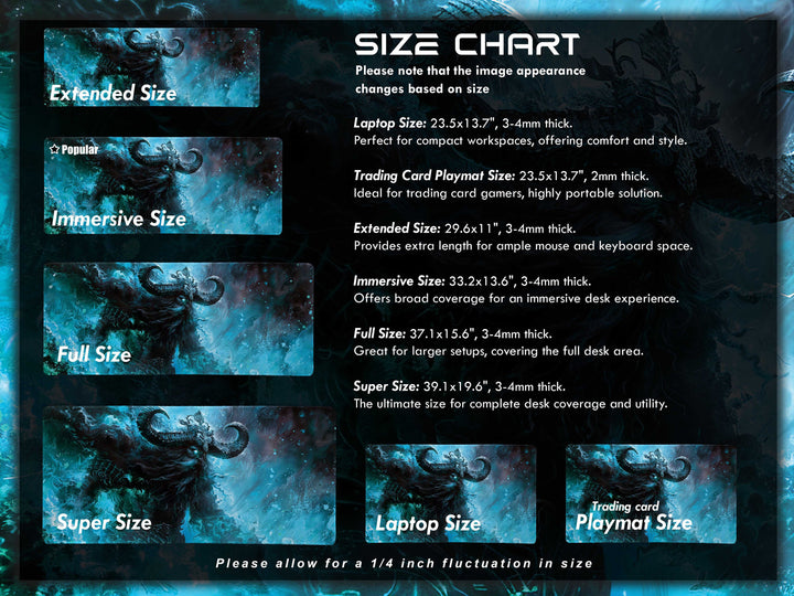 Frostbound Titan, Desk Pad, Mouse Pad, Desk Mat, Icy Mythical Creature, Arctic Fury, Fantasy Warrior, Frozen Power