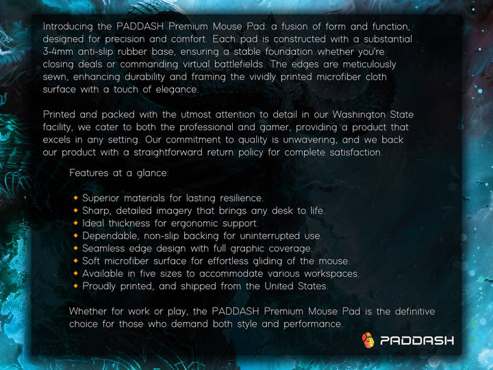 Frostbound Titan, Desk Pad, Mouse Pad, Desk Mat, Icy Mythical Creature, Arctic Fury, Fantasy Warrior, Frozen Power