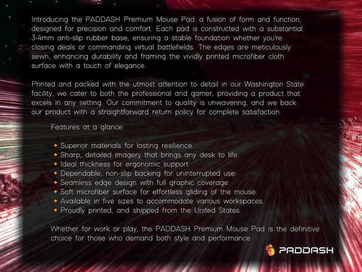 Warp Speed Chase, Desk Pad, Mouse Pad, Desk Mat, High-Velocity Space Pursuit, Sci-Fi Action, Galactic Escape