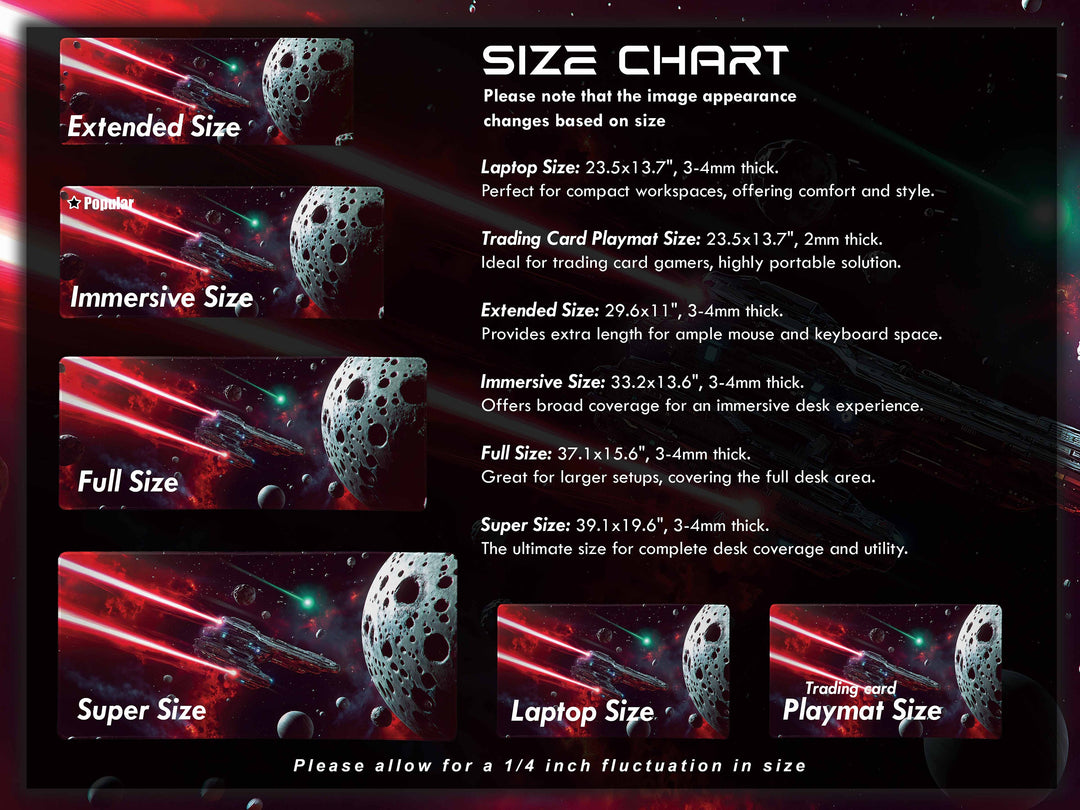 Asteroid Field Encounter, Desk Pad, Mouse Pad, Desk Mat, Intense Space Battle, Cosmic Conflict, Sci-Fi Adventure