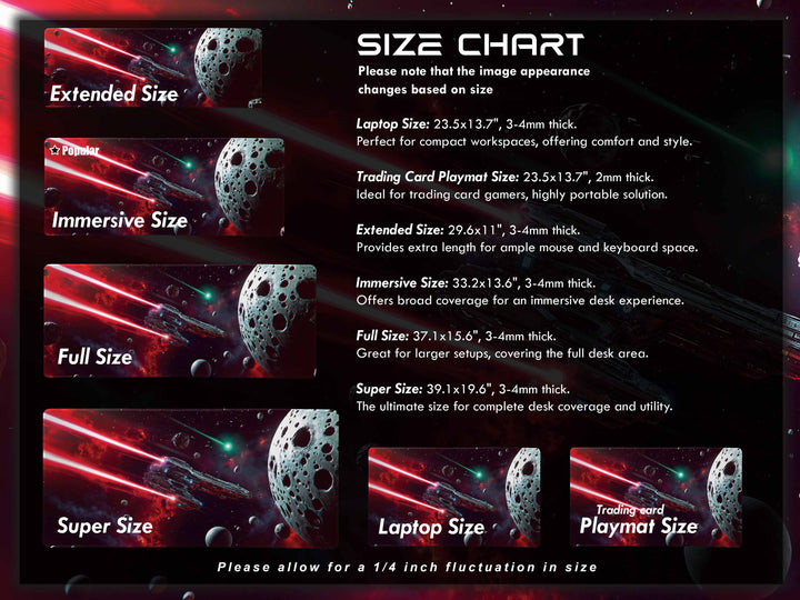 Asteroid Field Encounter, Desk Pad, Mouse Pad, Desk Mat, Intense Space Battle, Cosmic Conflict, Sci-Fi Adventure