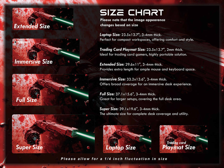 Crimson Space Armada, Desk Pad, Mouse Pad, Desk Mat, Massive Starfleet, Red Planet Encounter, Epic Sci-Fi Battle