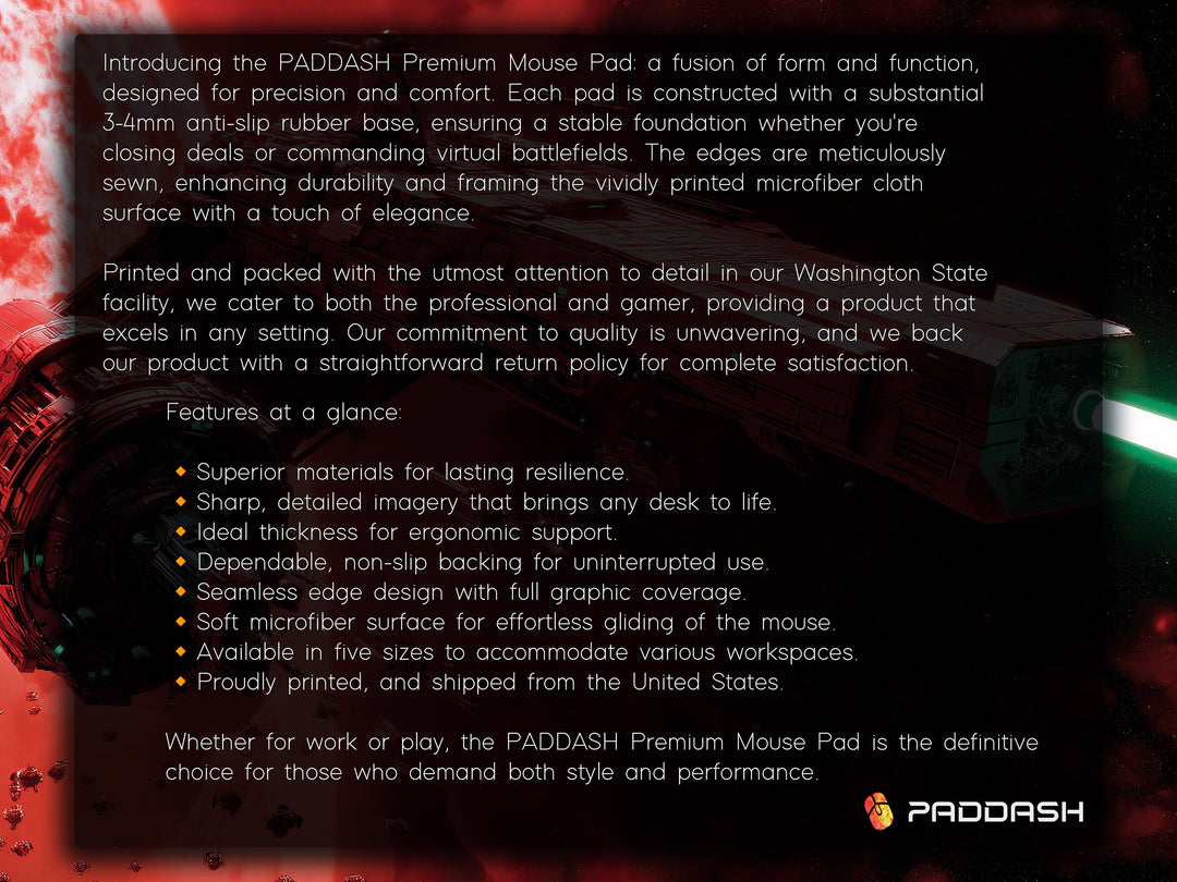 Crimson Space Armada, Desk Pad, Mouse Pad, Desk Mat, Massive Starfleet, Red Planet Encounter, Epic Sci-Fi Battle