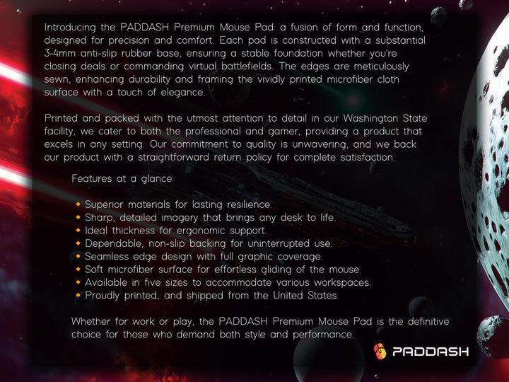 Asteroid Field Encounter, Desk Pad, Mouse Pad, Desk Mat, Intense Space Battle, Cosmic Conflict, Sci-Fi Adventure