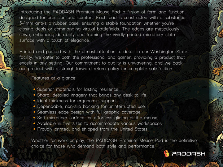 Raven's Dominion, Desk Pad, Mouse Pad, Desk Mat, Haunting Art, Swords and Skulls, Mystical Moonlight, Dark Fantasy Decor