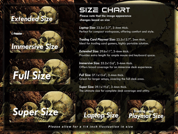 Grave Echoes, Desk Pad, Mouse Pad, Desk Mat, Decaying Skulls Art, Dark Horror Vibe, Graphic Bonescape, Gothic Dungeon Decor