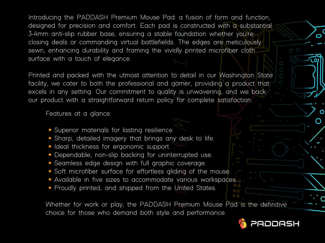 Custom Build Motherboard, Desk Pad, Mouse Pad, Desk Mat, Neon Circuit Art, Tech Illustration, RGB Style, Gamer PC Theme