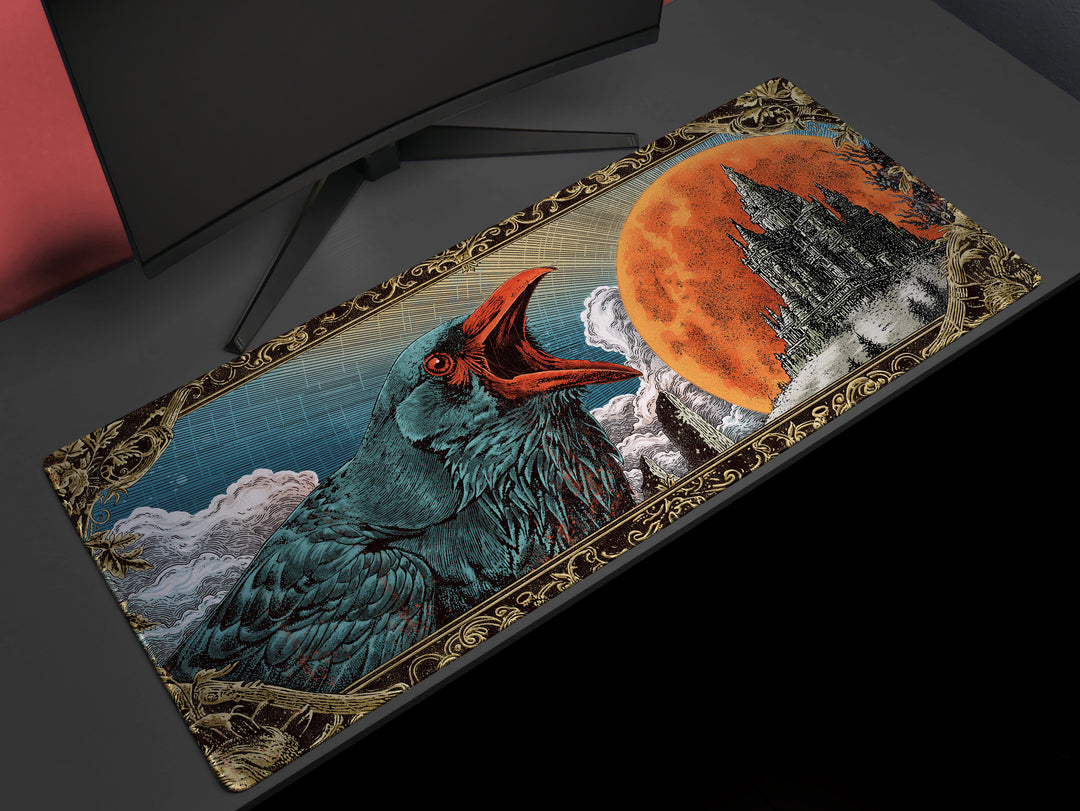 Deskpad - Crimson Moon Caw, image 1