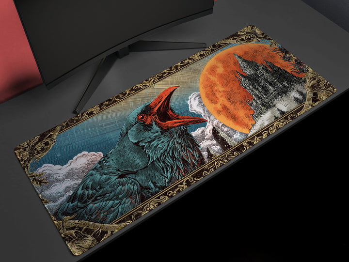 Deskpad - Crimson Moon Caw, image 1