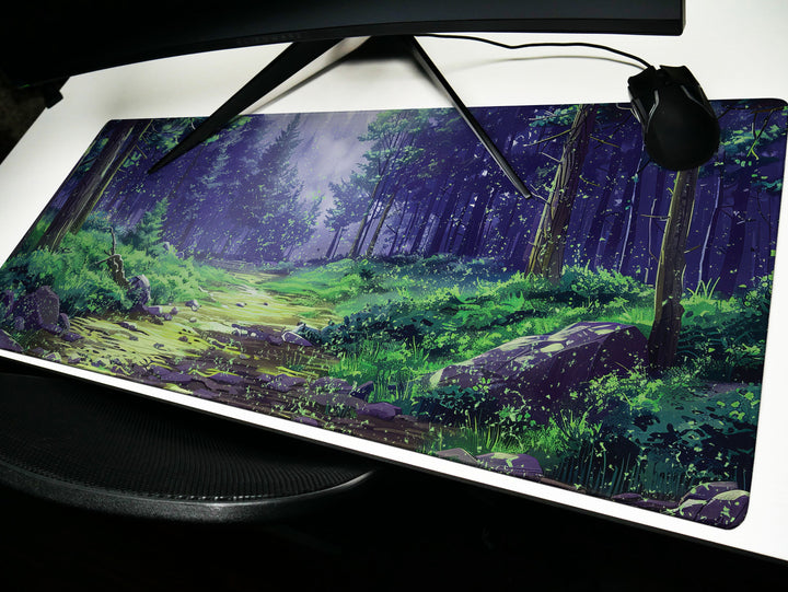 Enchanted Forest, Desk Pad, Mystical Woodland Scene, Serene Office Escape, Magical Desk Setting