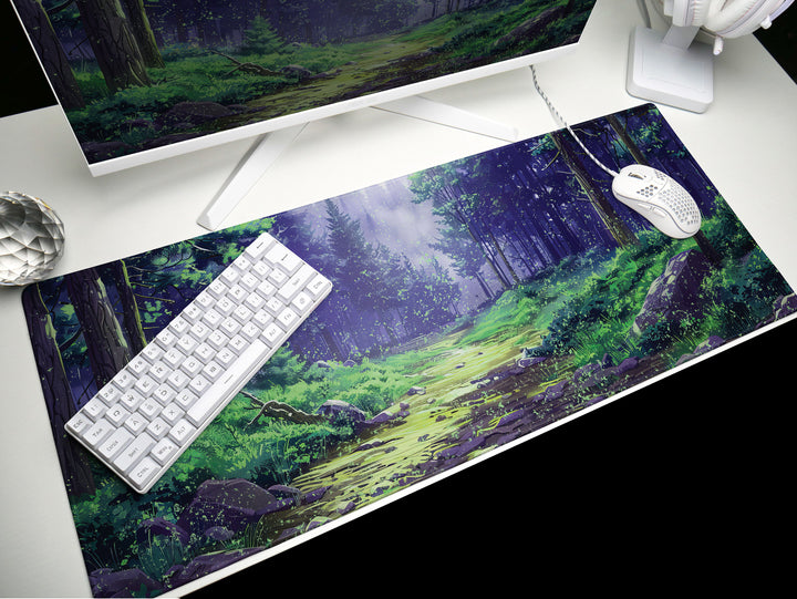 Enchanted Forest, Desk Pad, Mystical Woodland Scene, Serene Office Escape, Magical Desk Setting