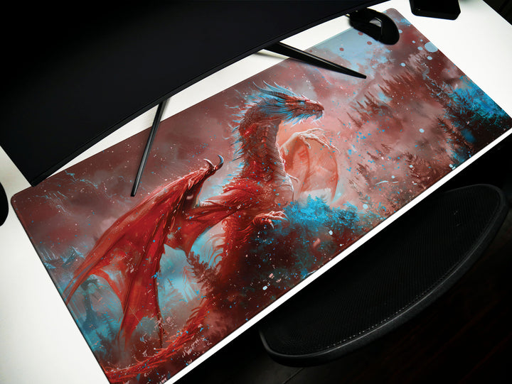 Majestic Mythos Design 6, Desk Pad, Crimson Conqueror, Arctic Wilderness, Dragon's Fury