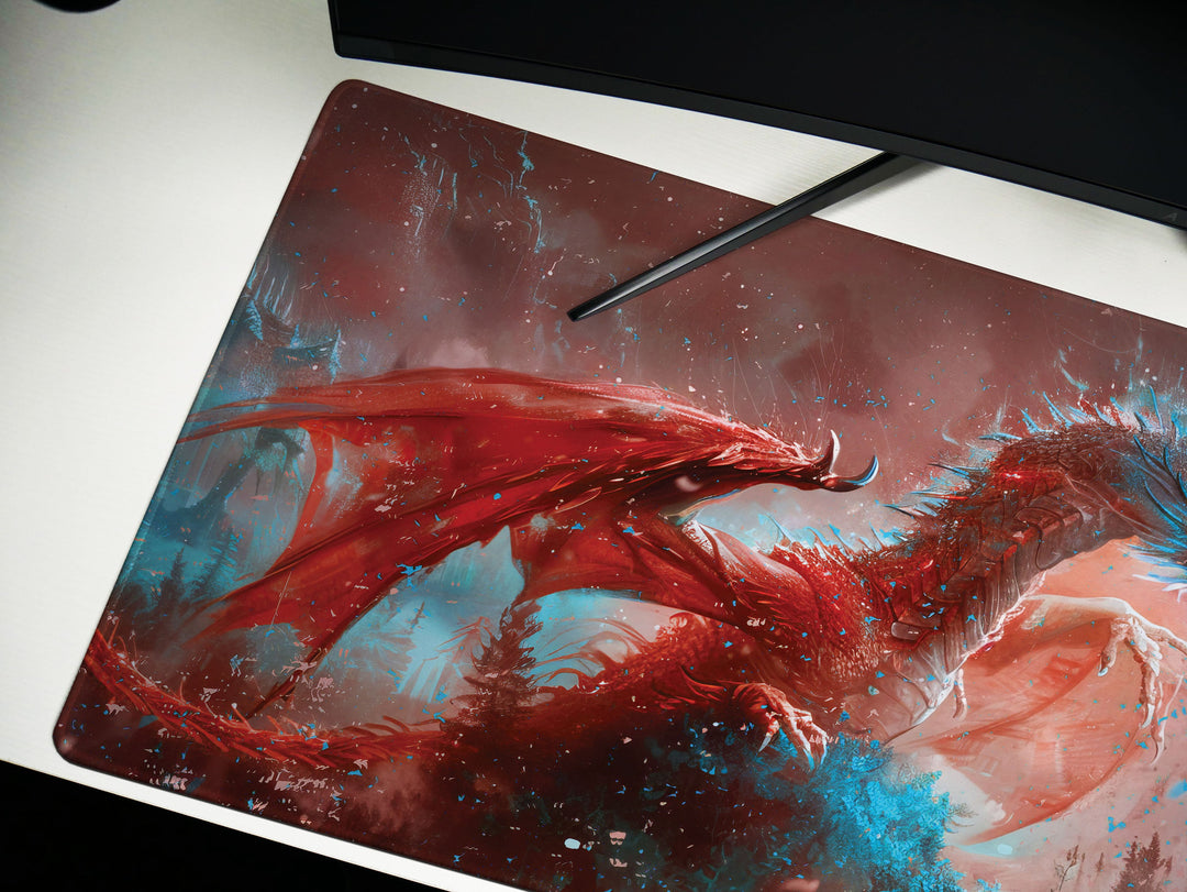 Majestic Mythos Design 6, Desk Pad, Crimson Conqueror, Arctic Wilderness, Dragon's Fury