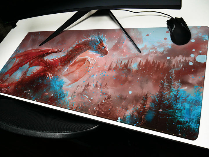 Majestic Mythos Design 6, Desk Pad, Crimson Conqueror, Arctic Wilderness, Dragon's Fury