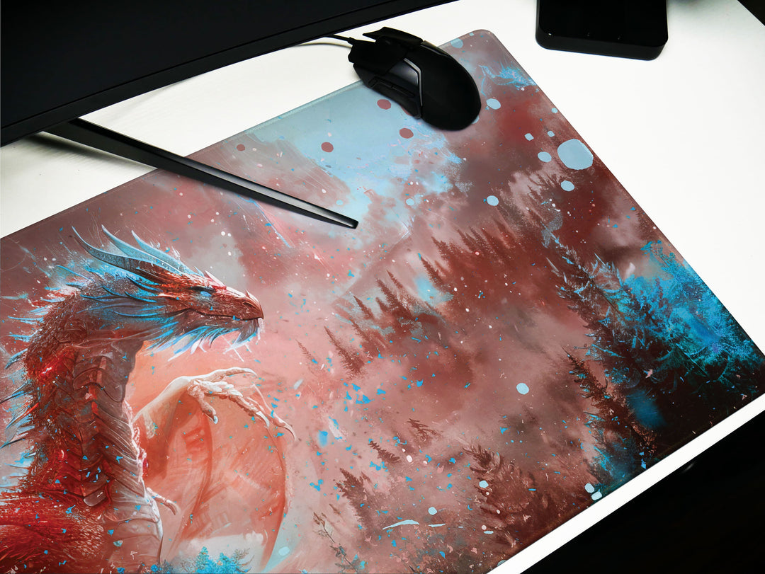 Majestic Mythos Design 6, Desk Pad, Crimson Conqueror, Arctic Wilderness, Dragon's Fury