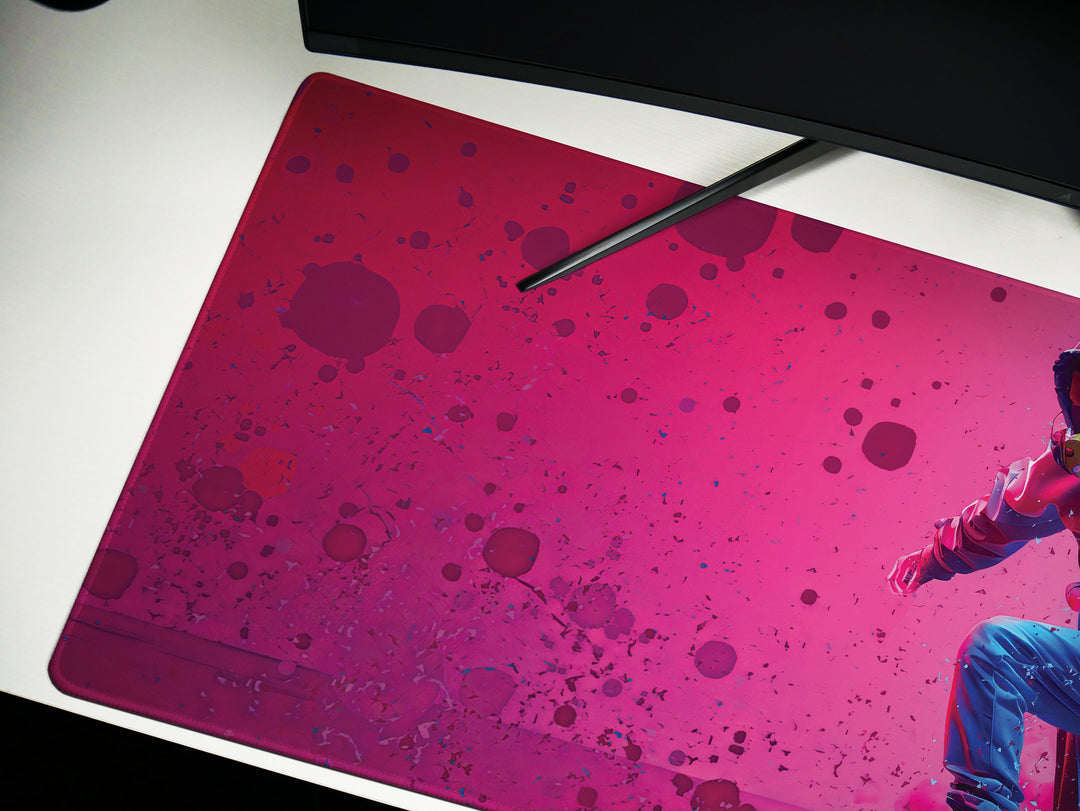 CosmicDancer Design 1, Desk Pad, Mouse Pad, Desk Mat, Dynamic Moves, Nebula Hues