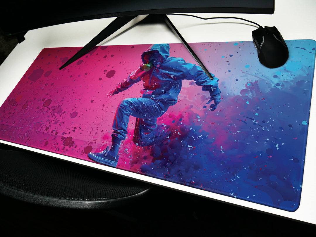 CosmicDancer Design 1, Desk Pad, Mouse Pad, Desk Mat, Dynamic Moves, Nebula Hues