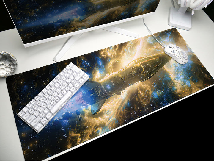 Cosmic Voyage Design 1, Desk Pad, Mouse Pad, Desk Mat, Stellar Navigator, Interstellar Beauty, Galactic Trek