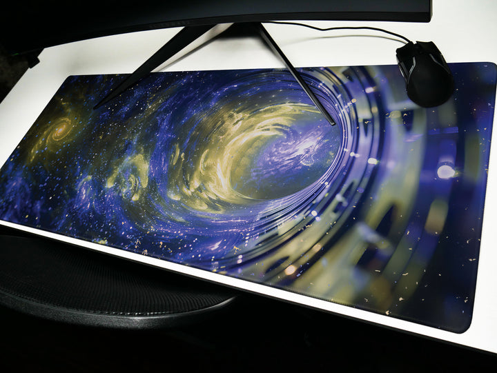 Cosmic Voyage Design 4, Desk Pad, Mouse Pad, Desk Mat, Spiral Galaxy Spin, Universal Harmony, Celestial Swirl