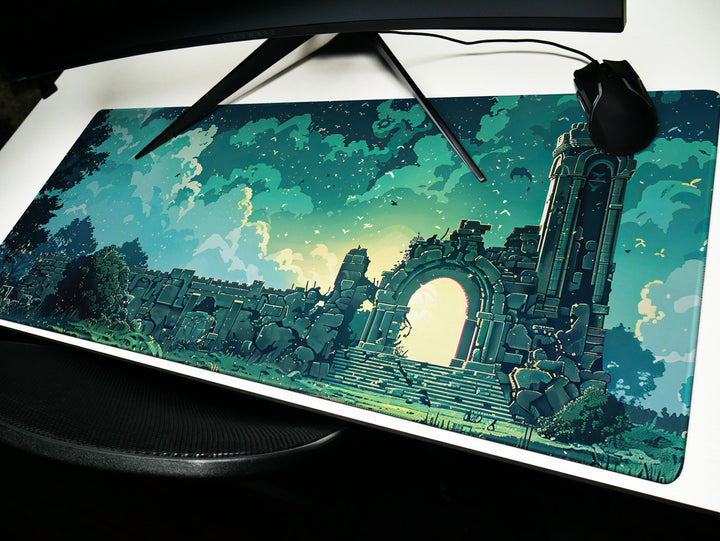 Enchanted Realm Design 2, Desk Pad, Mouse Pad, Desk Mat, Arcane Ruins, Twilight Reverie, Mystic Dawn