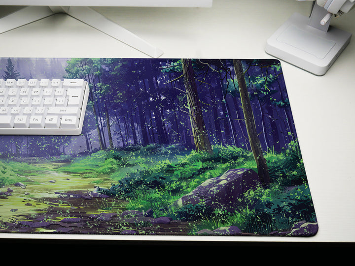 Enchanted Forest, Desk Pad, Mystical Woodland Scene, Serene Office Escape, Magical Desk Setting