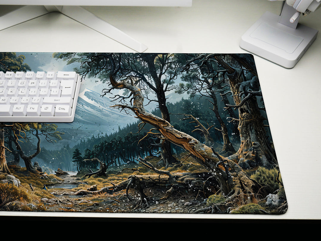 Mystic Forest, Desk Pad, Mouse Pad, Desk Mat, Enchanted Woods, Mountain Vista, Nature's Embrace