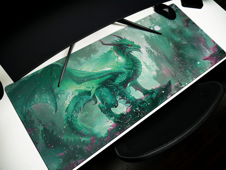 Majestic Mythos Design 4, Desk Pad, Emerald Enchanter, Mystic Grove, Verdant Dragon Majesty