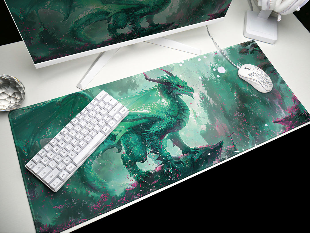 Majestic Mythos Design 4, Desk Pad, Emerald Enchanter, Mystic Grove, Verdant Dragon Majesty