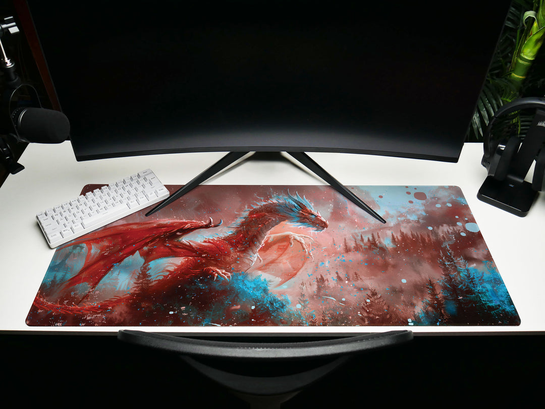 Majestic Mythos Design 6, Desk Pad, Crimson Conqueror, Arctic Wilderness, Dragon's Fury