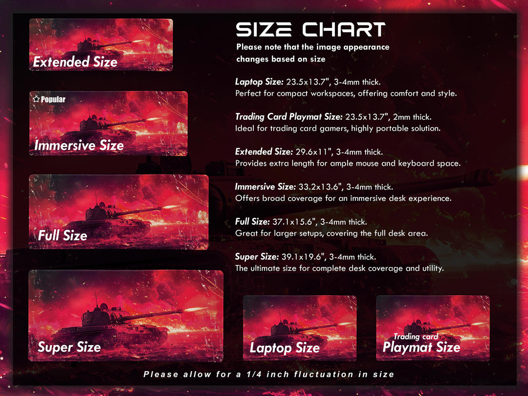 Artillery Fury Design 2, Desk Pad, Mouse Pad, Desk Mat, Crimson Warfare, Fiery Battle